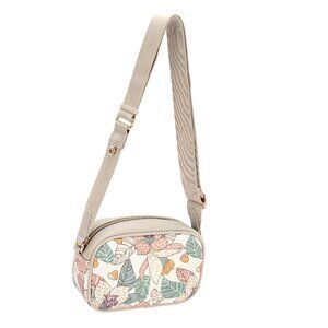 David Jones Paris Women Fashion Floral Small Crossbody Bag - Coconut Cream